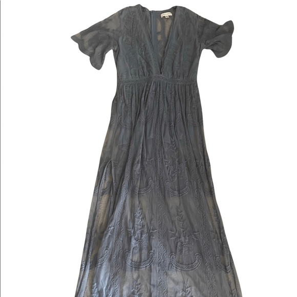 Honey Punch Dusty blue gown - Picture 2 of 2